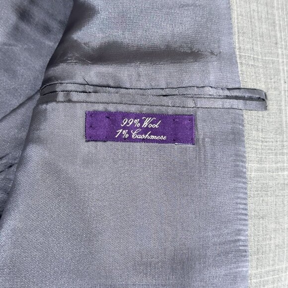 Ralph Lauren Purple Label Douglas 603 Grey Check Wool/Cashmere Blazer Men's 42L - Picture 9 of 11